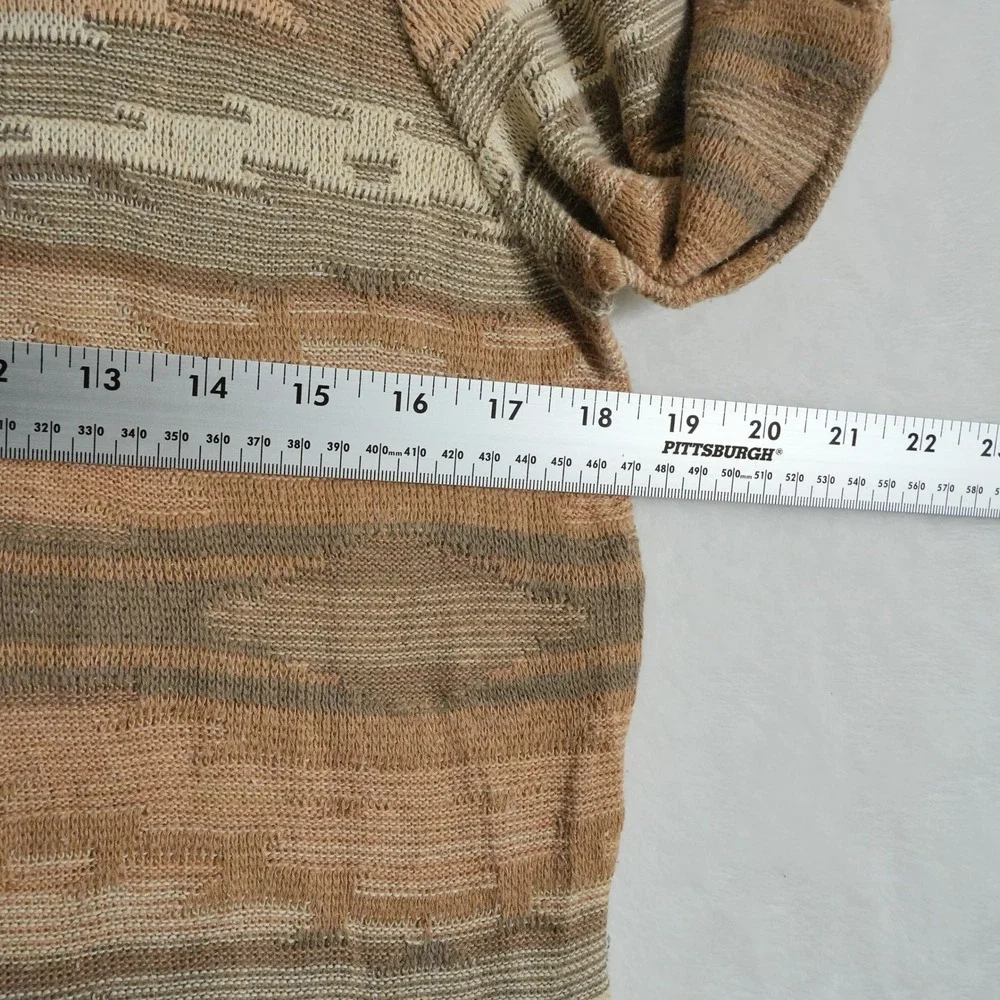 LRL Ralph Lauren Southwest Boat Neck 3/4 Sleeve Linen Blend Knit Sweater XL‎